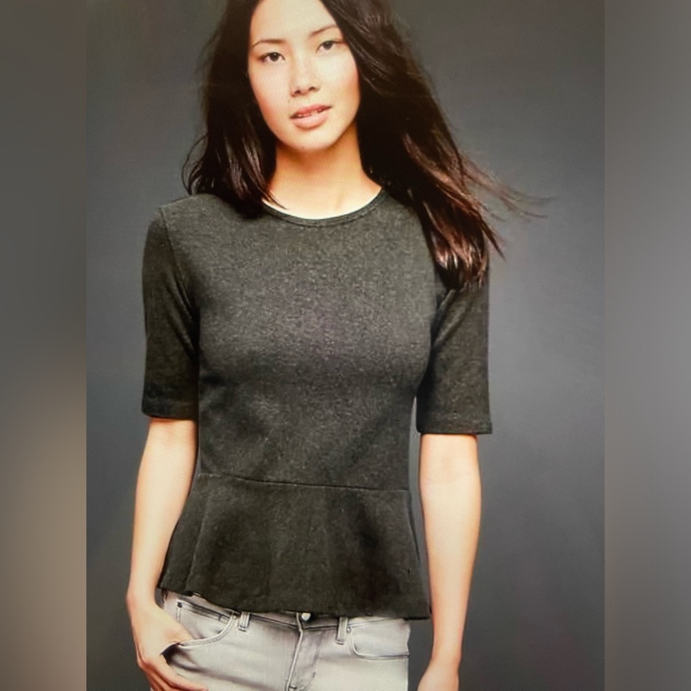 ❤️ GAP GREY PEPLUM KNIT TOP SIZE XS - Picture 7 of 7